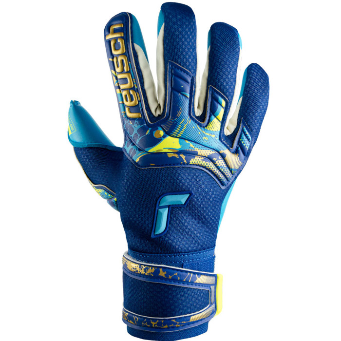 Reusch Attrakt Aqua Goalkeeper Gloves True Blue/Gold/Aqua Blue