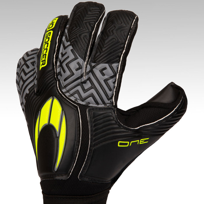 HO Soccer ONE Roll/Negative Junior Goalkeeper Gloves Black/Fluo/Silver