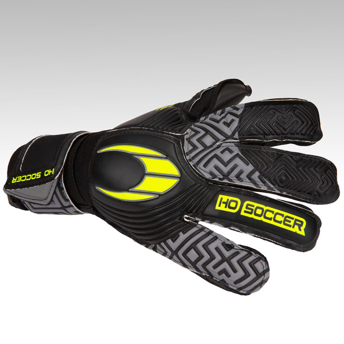 HO Soccer ONE Roll/Negative Junior Goalkeeper Gloves Black/Fluo/Silver