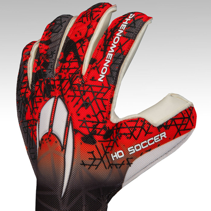 HO Soccer PHENOMENON PRO 1V Roll Finger Goalkeeper Gloves Black/Red 