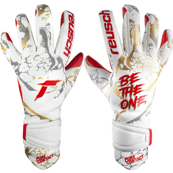 Reusch Pure Contact Gold X GluePrint Goalkeeper Gloves White/Red 