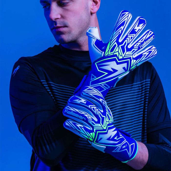 Kaliaaer PWRLITE FaderBlaze Azure Negative Goalkeeper Gloves Azure Blu