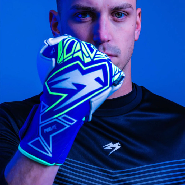 Kaliaaer PWRLITE FaderBlaze Azure Negative Goalkeeper Gloves Azure Blu