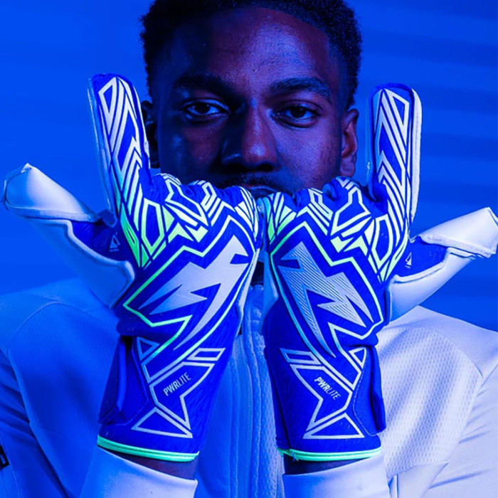  Kaliaaer PWRLITE FaderBlaze Azure Sekure Junior Goalkeeper Gloves Azu