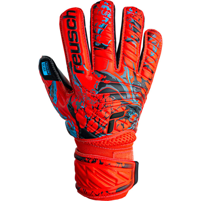 Reusch Attrakt Silver Roll Finger Junior Goalkeeper Gloves bright red