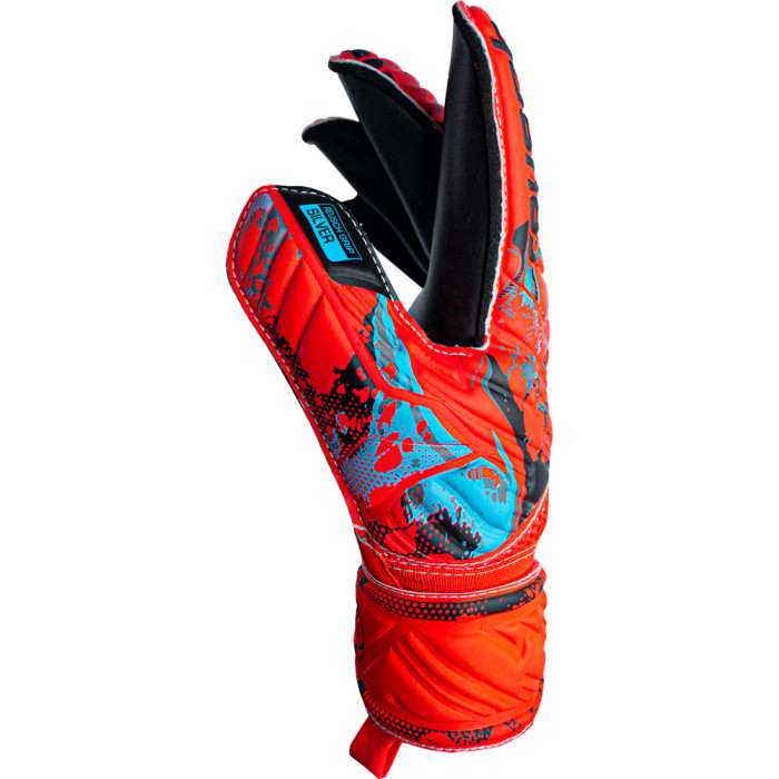 Reusch Attrakt Silver Roll Finger Junior Goalkeeper Gloves bright red