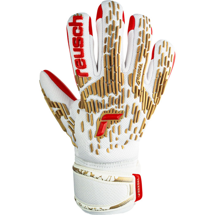 Reusch Attrakt Freegel Silver Junior Goalkeeper Gloves White/Gold