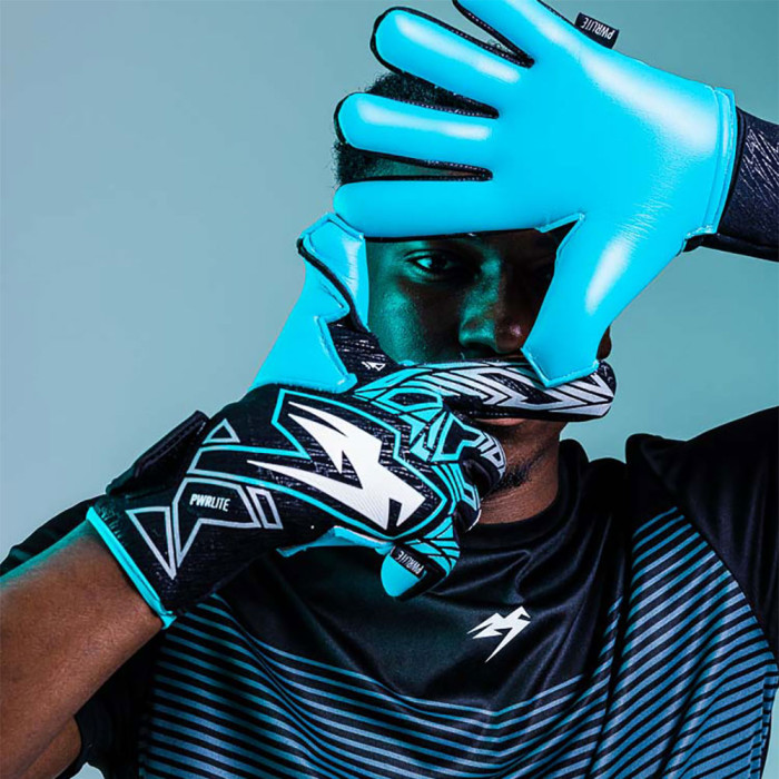 Kaliaaer PWRLITE FaderBlaze Ignite Junior Goalkeeper Gloves Azure Blue