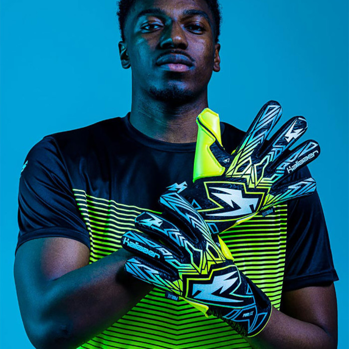 Kaliaaer PWRLITE FaderBlaze Ignite Junior Goalkeeper Gloves Neo Yellow