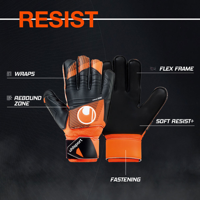 Uhlsport Soft Resist Flex Frame Goalkeeper Gloves Fluo Orange