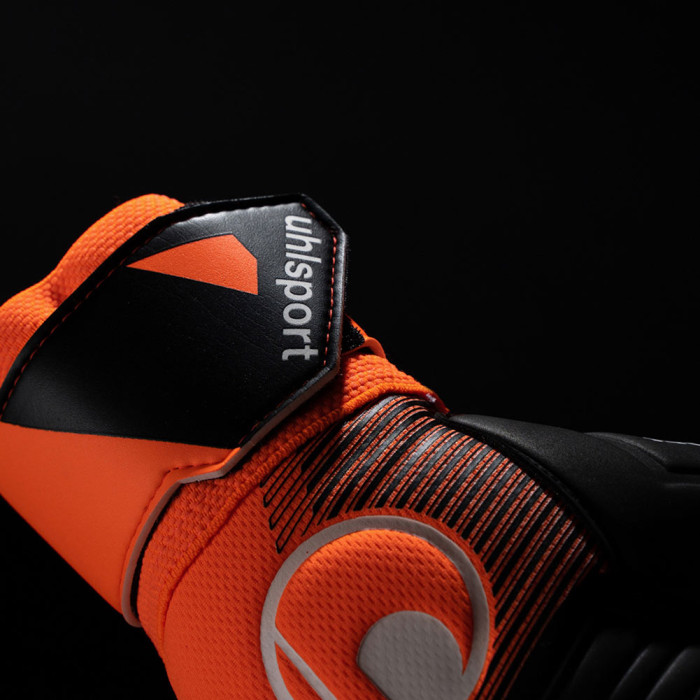  101131801J Uhlsport Soft Resist Junior Goalkeeper Gloves Fluo Orange 