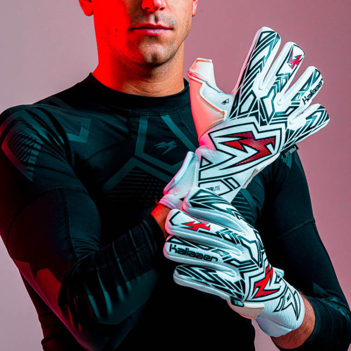 Kaliaaer AERAZOR PWRLITE Negative Goalkeeper Gloves White/Red