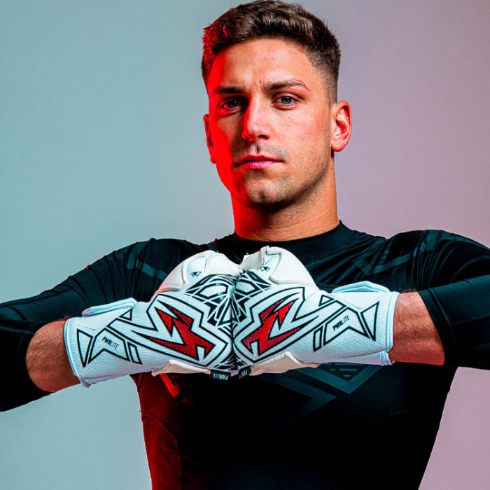 Kaliaaer AERAZOR PWRLITE Negative Goalkeeper Gloves White/Red