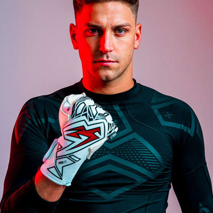 Kaliaaer AERAZOR PWRLITE Negative Goalkeeper Gloves White/Red