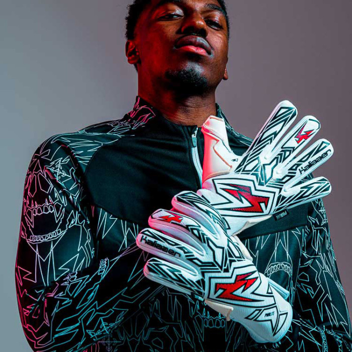 Kaliaaer AERAZOR PWRLITE Negative Goalkeeper Gloves White/Red