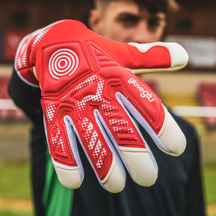 Gloveglu t:RANCE MEGAgrip Goalkeeper Gloves Red/White
