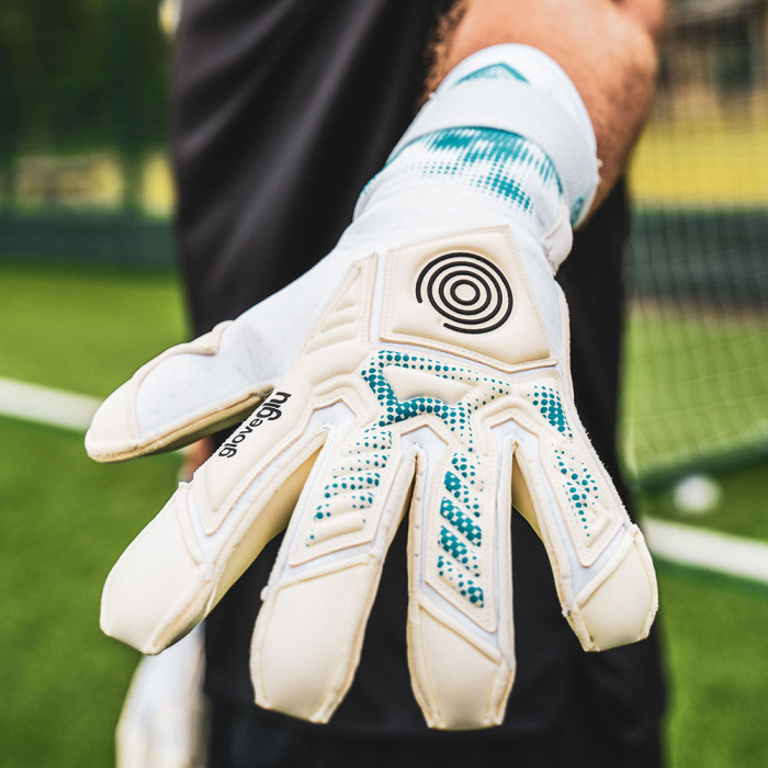 Gloveglu s:PIRIT gloveglu original Junior Goalkeeper Gloves white/cyan