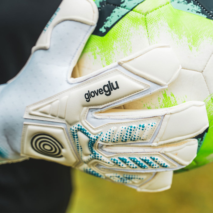 Gloveglu s:PIRIT gloveglu original Junior Goalkeeper Gloves white/cyan
