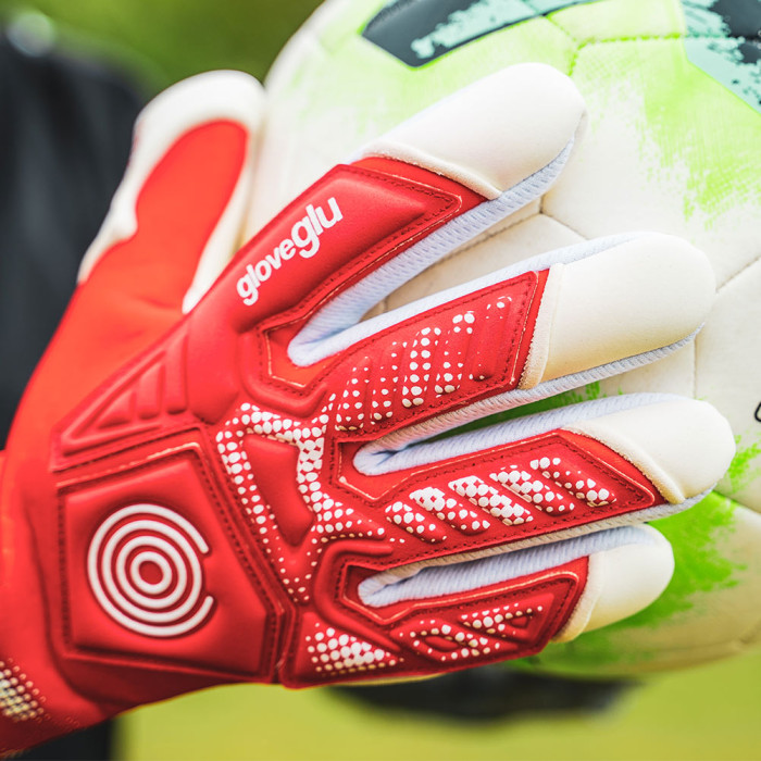 Gloveglu t:RANCE MEGAgrip Junior Goalkeeper Gloves Red/White