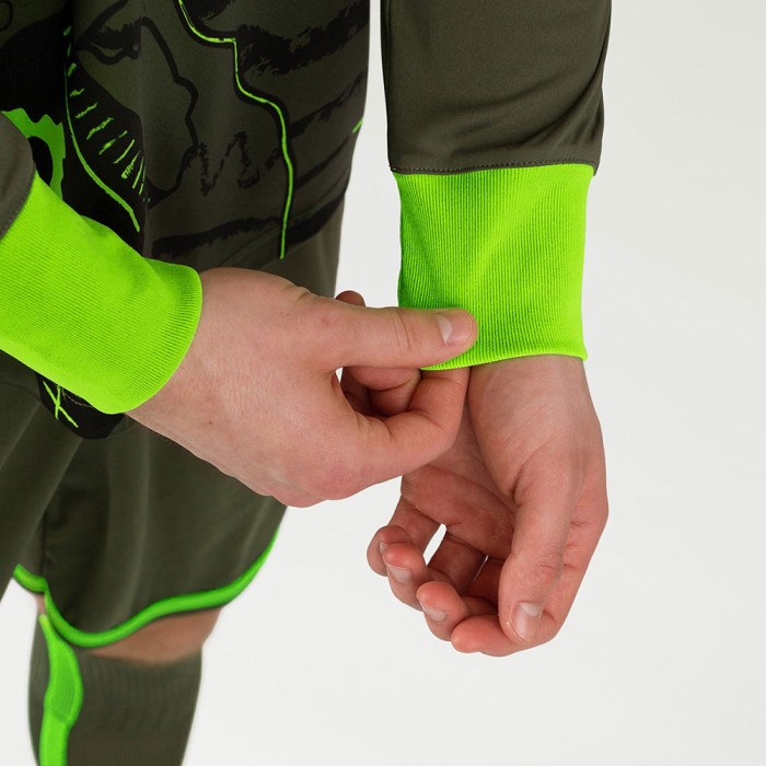 8911-231 JAKO Tropicana GK Jersey LS Khaki/Neon Green