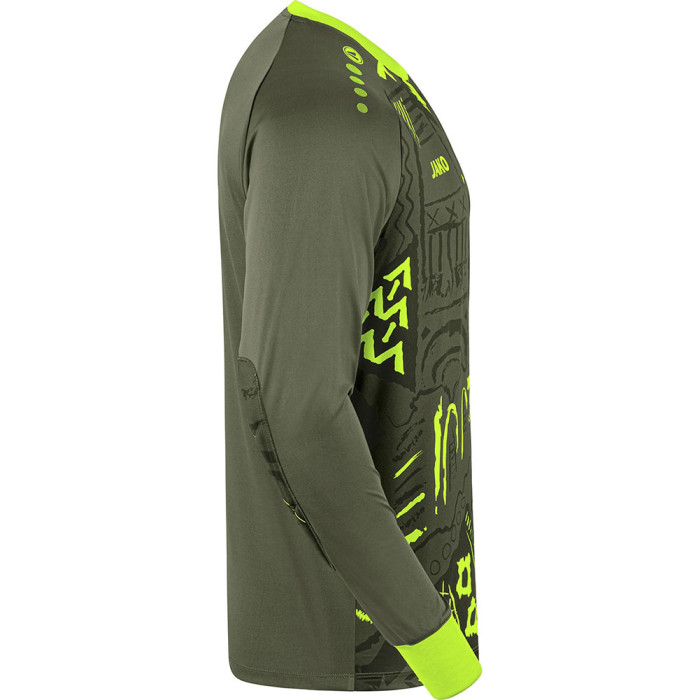 8911-231 JAKO Tropicana GK Jersey LS Khaki/Neon Green