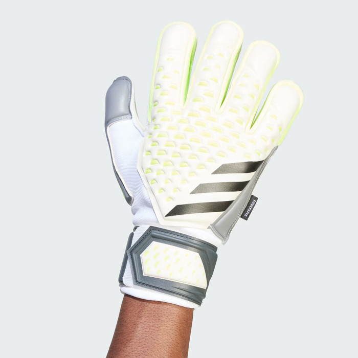 adidas Predator Match Fingersave Goalkeeper Gloves White/Lucid Lemon