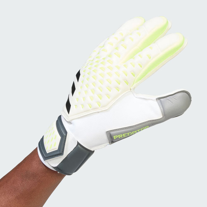 adidas Predator Match Fingersave Goalkeeper Gloves White/Lucid Lemon