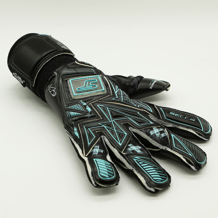 SELLS Total Contact Aqua Dusk Junior Goalkeeper Gloves Black/Blue