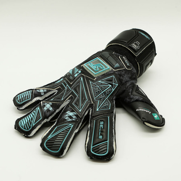 SELLS Total Contact Aqua Dusk Junior Goalkeeper Gloves Black/Blue