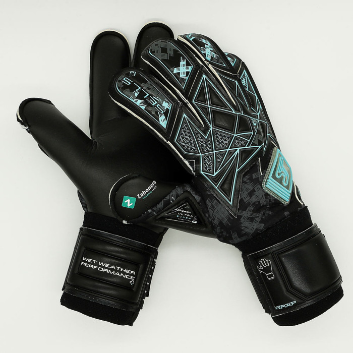 SGP202313G SELLS Wrap Aqua Dusk Goalkeeper Gloves Black/Blue