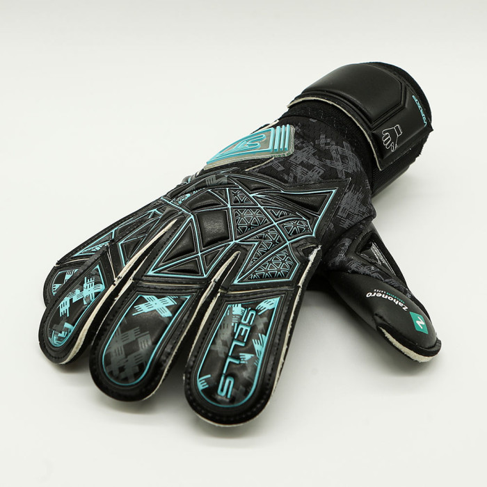 SGP202313GJ SELLS Wrap Aqua Dusk Junior Goalkeeper Gloves Black/Blue