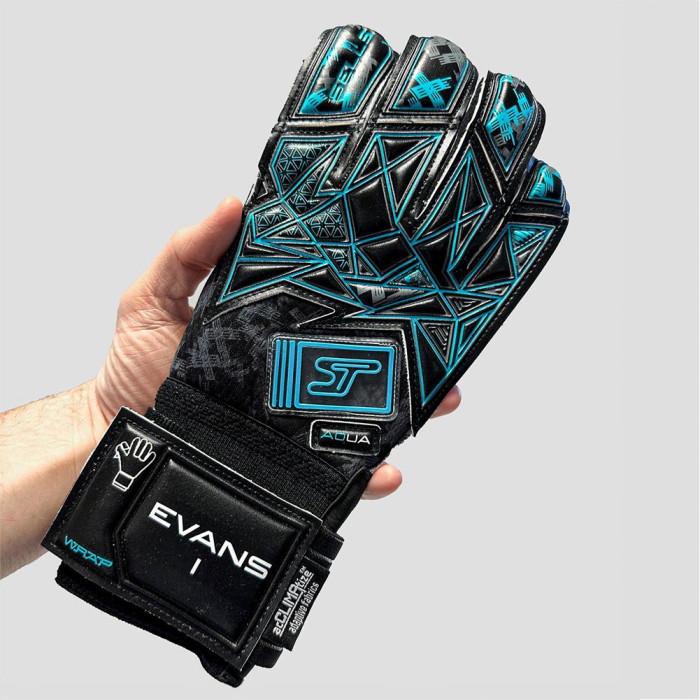 SGP202313G SELLS Wrap Aqua Dusk Goalkeeper Gloves Black/Blue