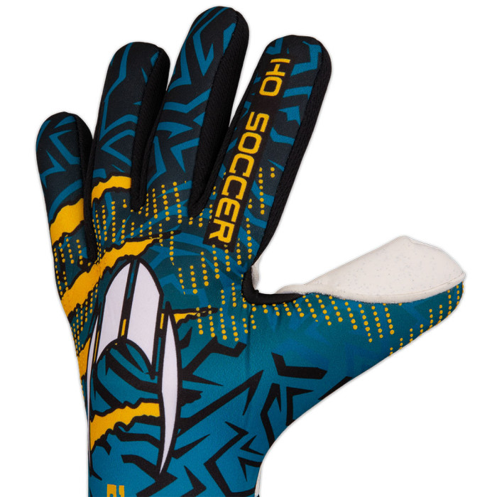 HO Soccer Beast Negative Junior Goalkeeper Gloves Blue/Yellow