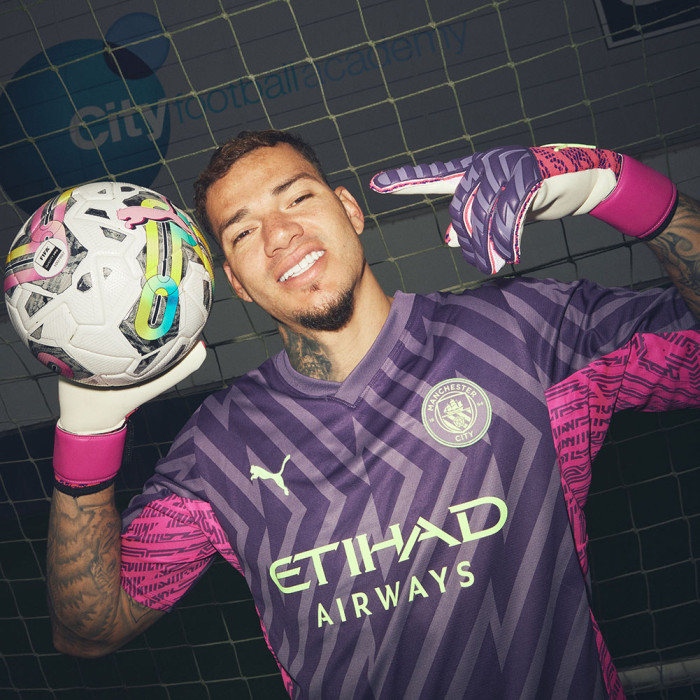 PUMA FUTURE Pro GKC Hybrid EDERSON Goalkeeper Gloves Purple Charcoal