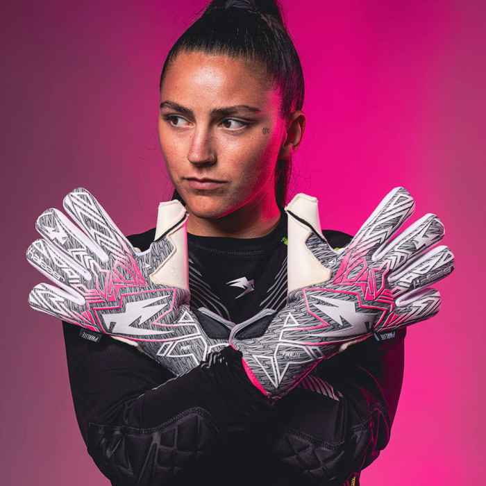 Kaliaaer TriLITE Negative Junior Goalkeeper Gloves Grey/Neo Pink