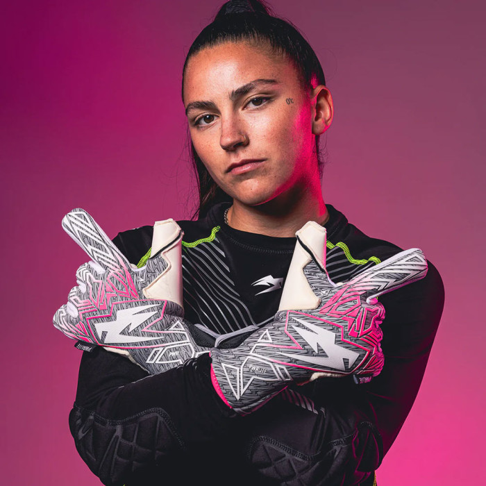 Kaliaaer TriLITE Negative Junior Goalkeeper Gloves Grey/Neo Pink