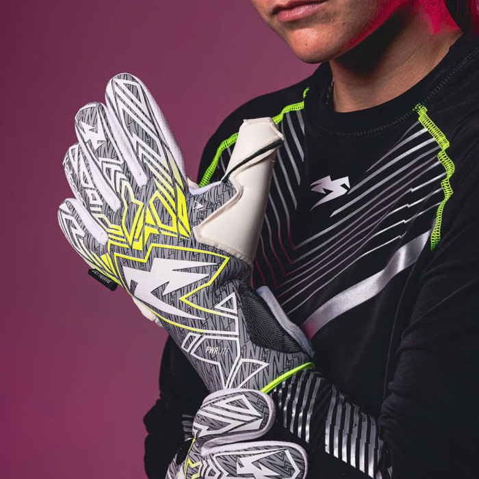 Kaliaaer TriLITE Negative Taped Junior Goalkeeper Gloves Grey / Neo Ye