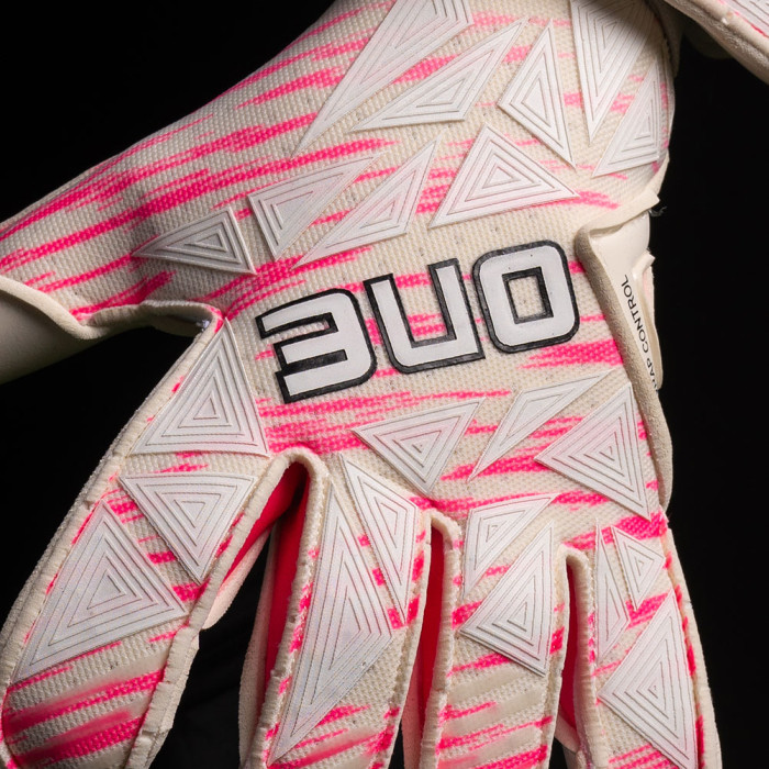 ONE GEO 3.0 Amped Junior Goalkeeper Gloves White/Pink