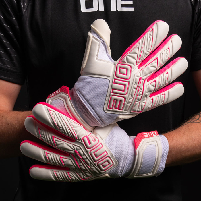 ONE APEX Amped Goalkeeper Gloves White/Pink