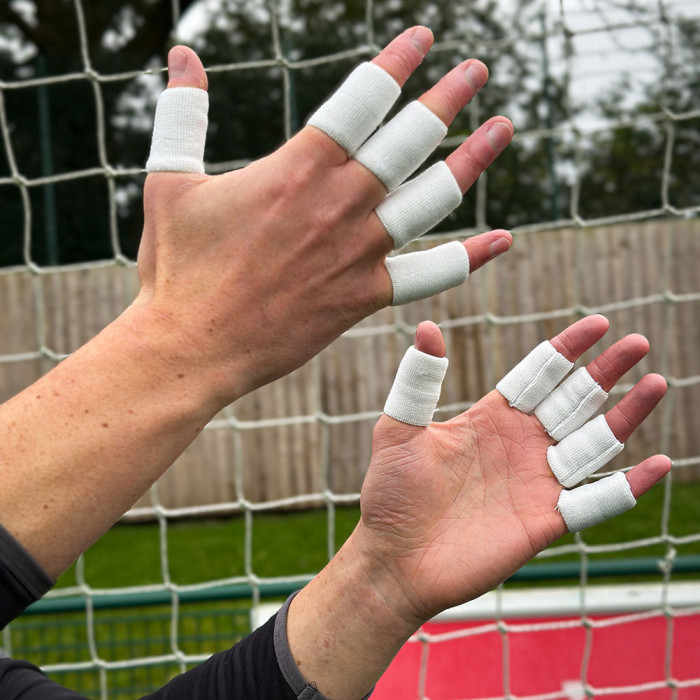 Keeper iD Elasticated Goalkeeper Finger Wraps White 