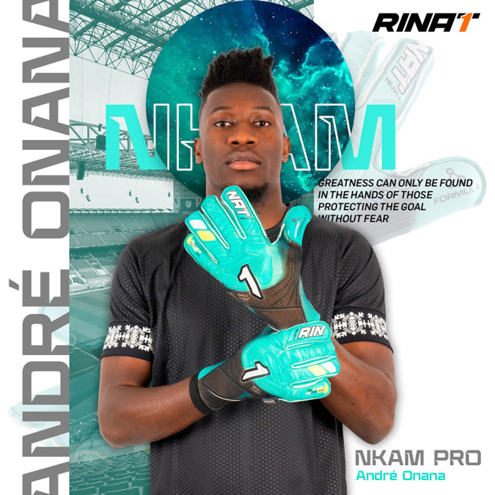  NKPA690 Rinat NKAM PRO Onana Goalkeeper Gloves (Green Aqua/Navy) 