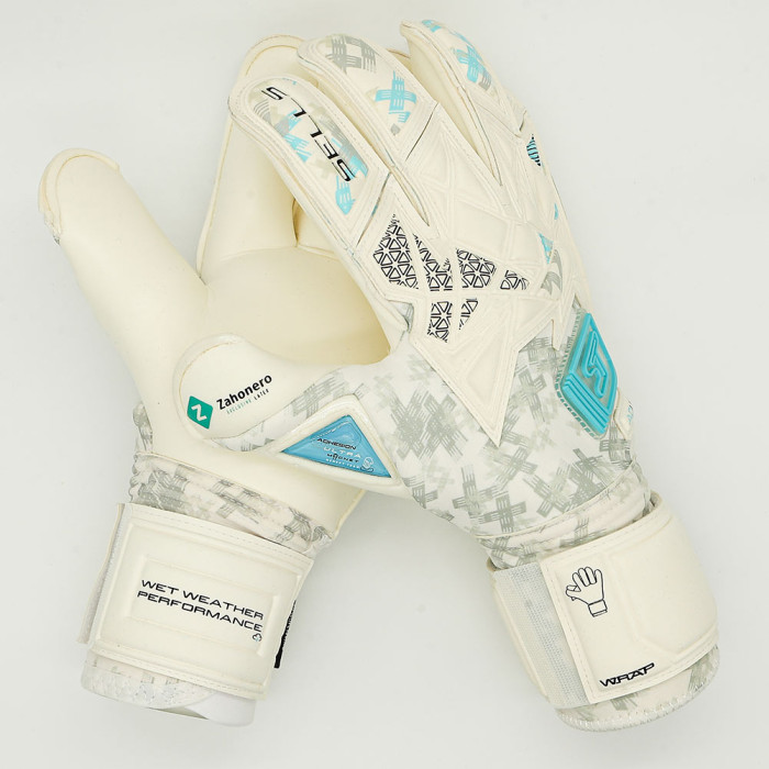 SGP202311G SELLS Wrap Aqua Prime Goalkeeper Gloves White