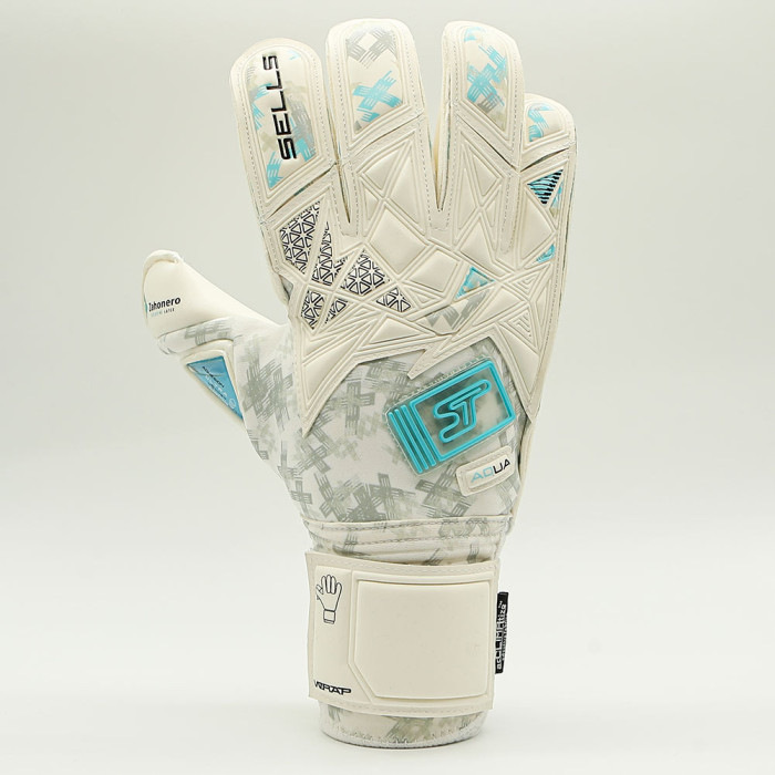 SGP202311G SELLS Wrap Aqua Prime Goalkeeper Gloves White