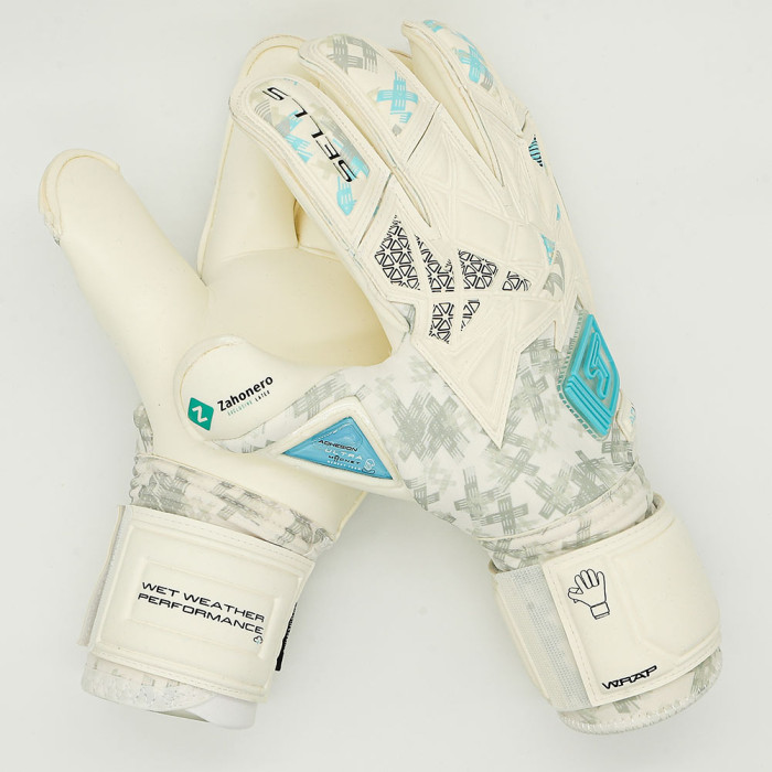  SGP202311G SELLS Wrap Aqua Prime Junior Goalkeeper Gloves White 