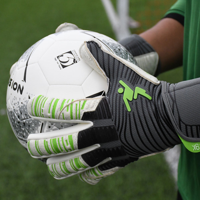 Precision GK Elite 2.0 Quartz Goalkeeper Gloves Grey/Slime Green