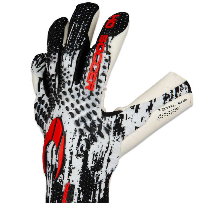 520334 HO Soccer Kontrol Knit Tech Goalkeeper Gloves WHITE/BLACK/RED 
