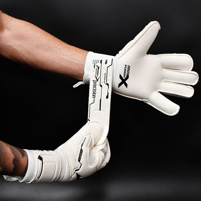 Precision Fusion X Pro Classic Hybrid Giga Goalkeeper Gloves White