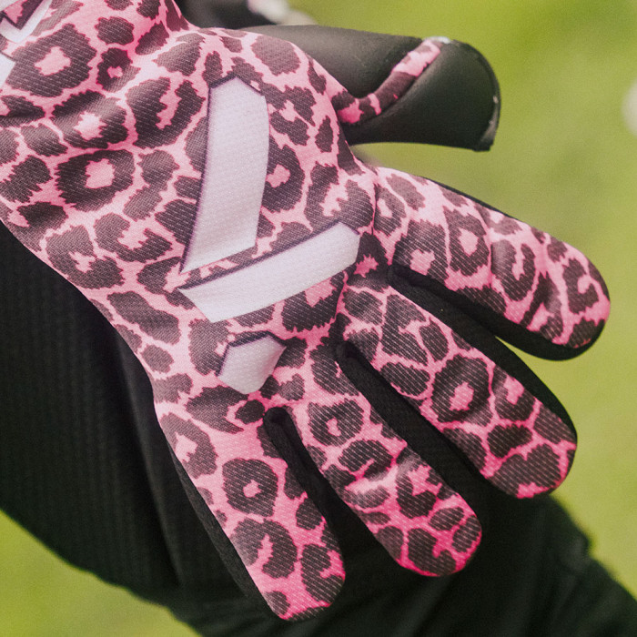 Storelli Challenger Pink Leopard Junior Goalkeeper Gloves Pink