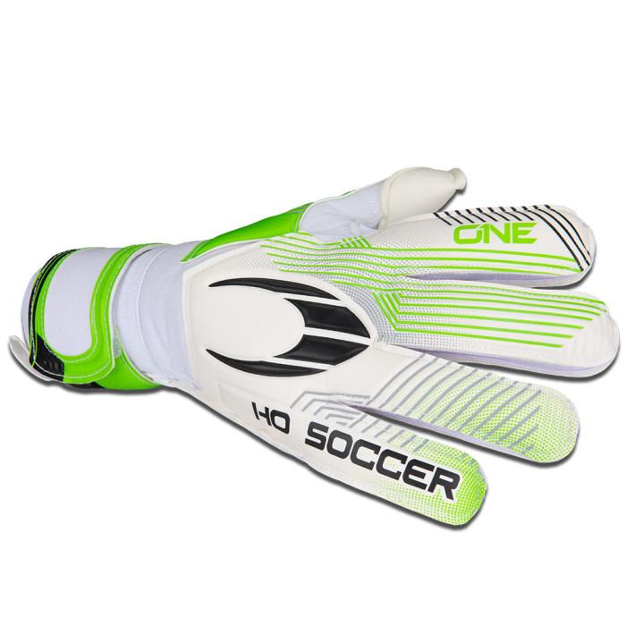 520352J HO Soccer ONE Flat Junior Goalkeeper Gloves White/Green 