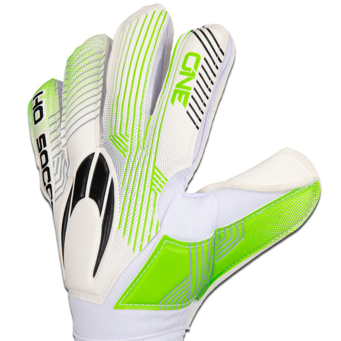 520352J HO Soccer ONE Flat Junior Goalkeeper Gloves White/Green 